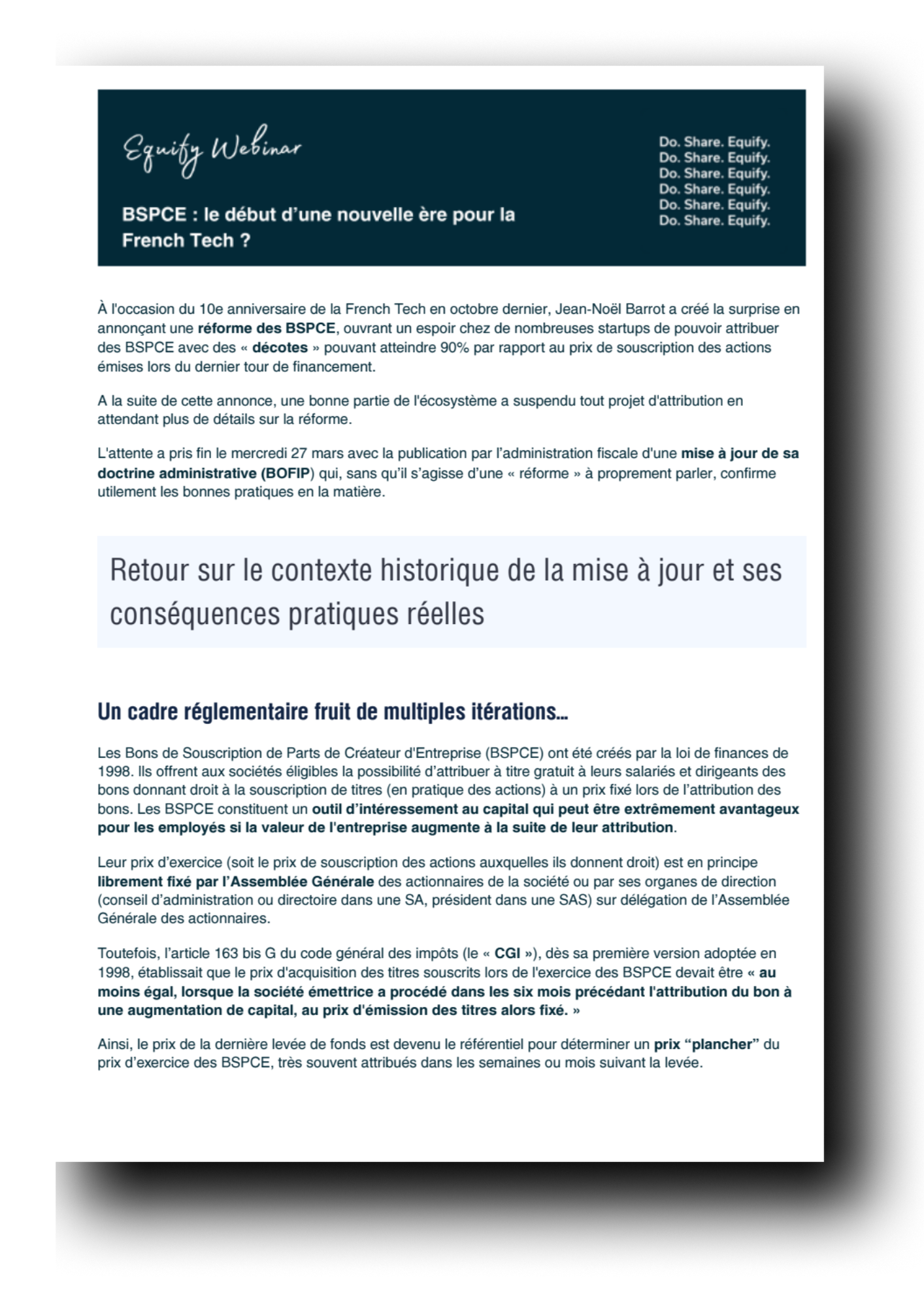 BSPCE  une nouvelle ère  landing page